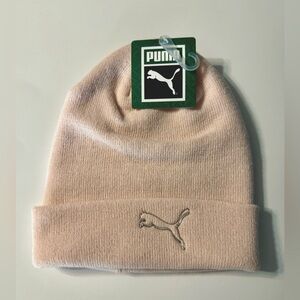 Puma Womens Logo Knit Beanie Light Pink NWT